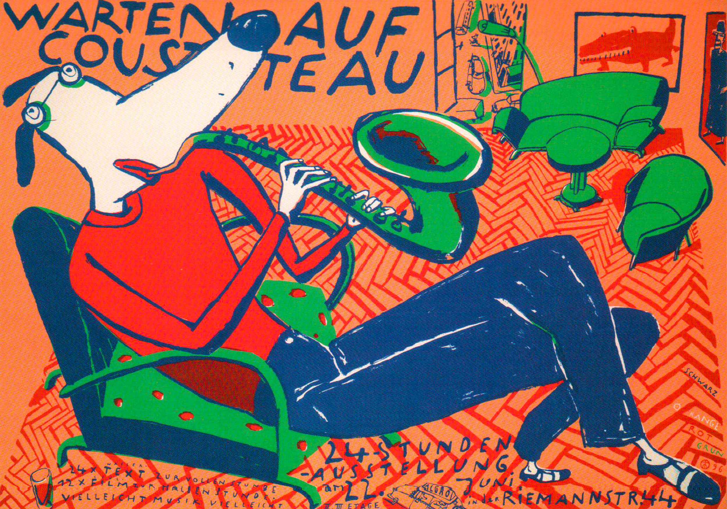 Warten auf Cousteau in der Riemannstraße 1996, Thilo Egenberger übernimmt das Konzept der 24-Stunden-Ausstellungen.