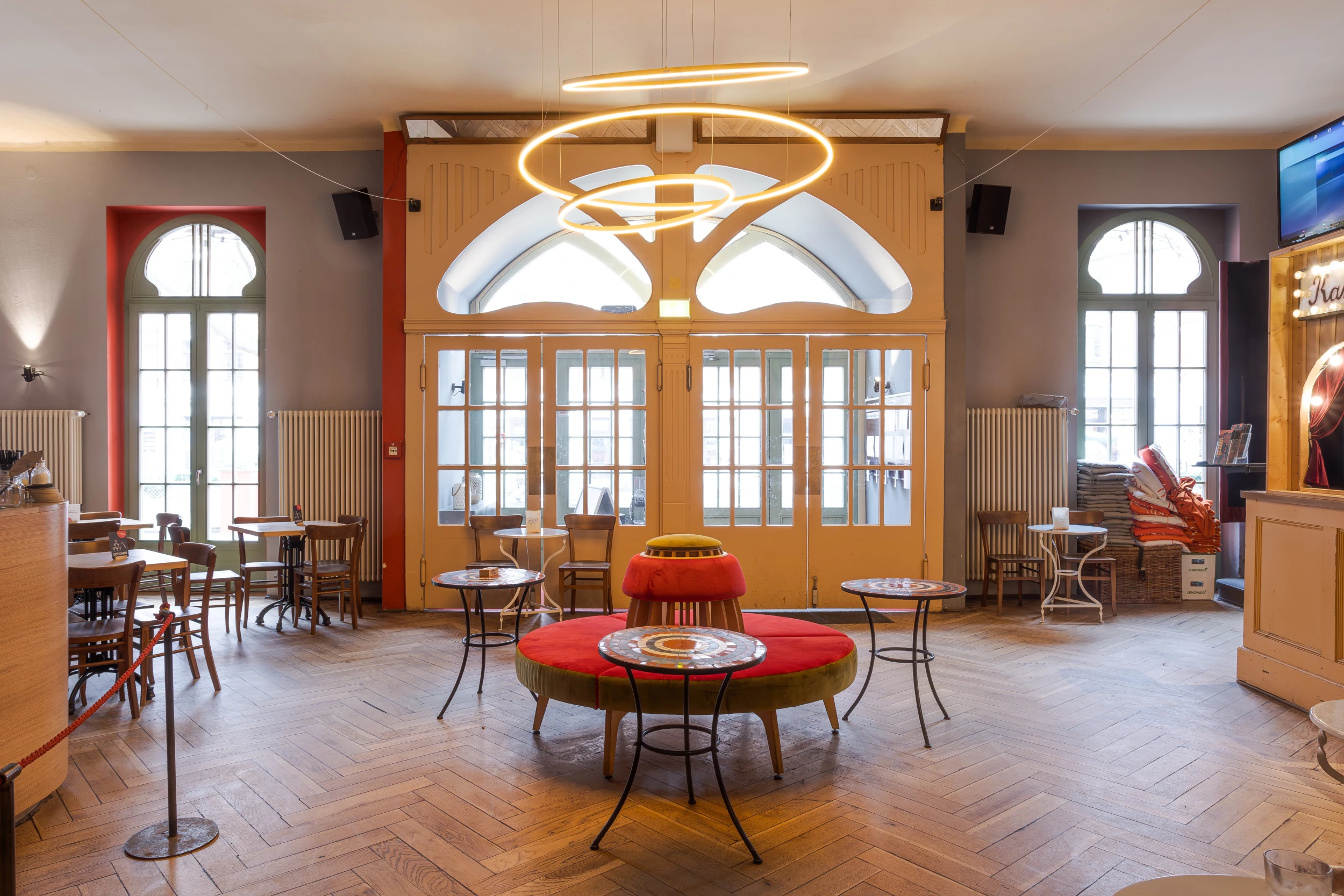 Bar und Café in der Schaubühne Lindenfels in Leipzig.