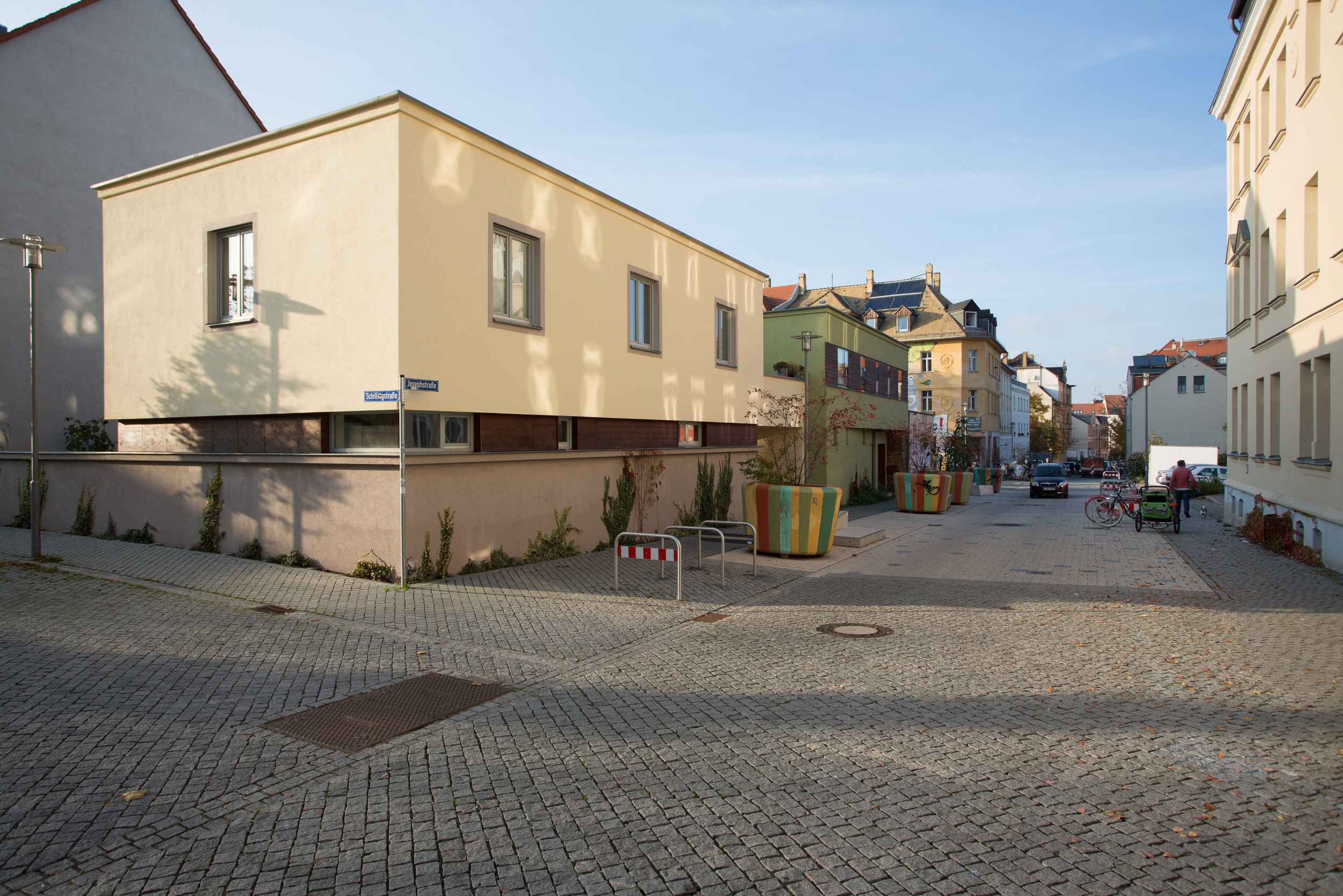 Ein Blick in die verkehrsberuhigte Zone der Jospephstraße.