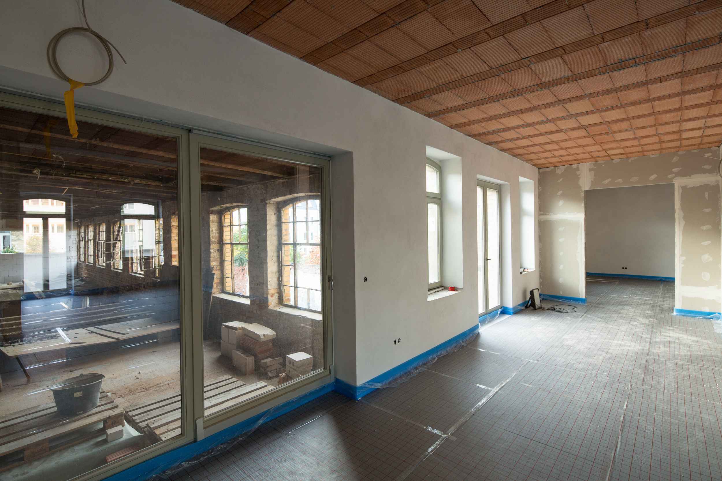 Innenausbau des zu sanierenden Gebäudes im Bildhauerviertel Leipzig